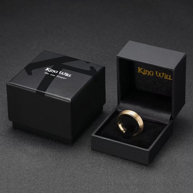 King Will GLORY 6mm Tungsten Carbide Ring 14K Gold Center