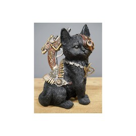 Steampunk Black Cat Ornament Home Decor Sculpture Woodland Statue Gift Idea Nature