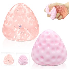 2pcs Taba Squishy Strawberry | Handmade Strawberry Taba Squishy Toys|Super Soft Squishies Fidget Toys Squeeze for Kids and Adults|Relieves Stress, Anxiety