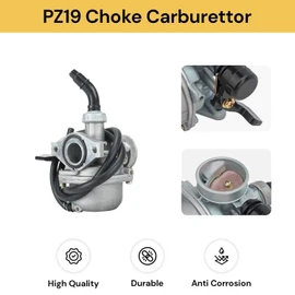 EZONEDEAL PZ19 Choke Carburetor for 50cc 70cc 80cc 90cc 110cc 125cc ATV Dirt Pit Bike Fits With Bike Taotao Honda CRF By Chinese Quad Parts 4 Stroke ATV Go Kart Pit Dirt Bike