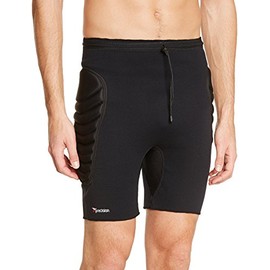 Precision Training Neoprene Padded Goal-keeping Shorts - Black/red, Large