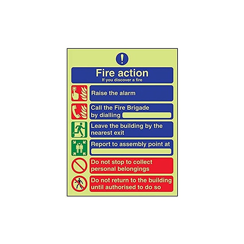 V Safety 12009AN-G Glow In The Dark General Fire Action