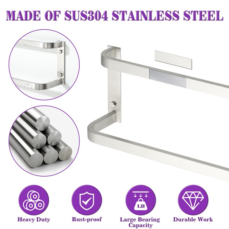 Alise Double Towel Bars for Bathroom,32'' Towel Holder Towel Racks
