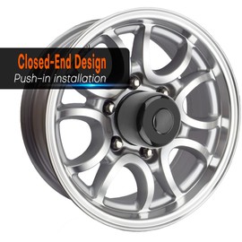 GTownWorks 4Pcs 4.88inch Trailer Wheel Center Caps Fit 4.88"-4.9" Center Bore Truck Trailer RV SUV Wheels Rims, Carbon Steel Black Hub Covers