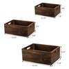 Frcctre Set of 3 Wood Nesting Storage Crates with Handles,