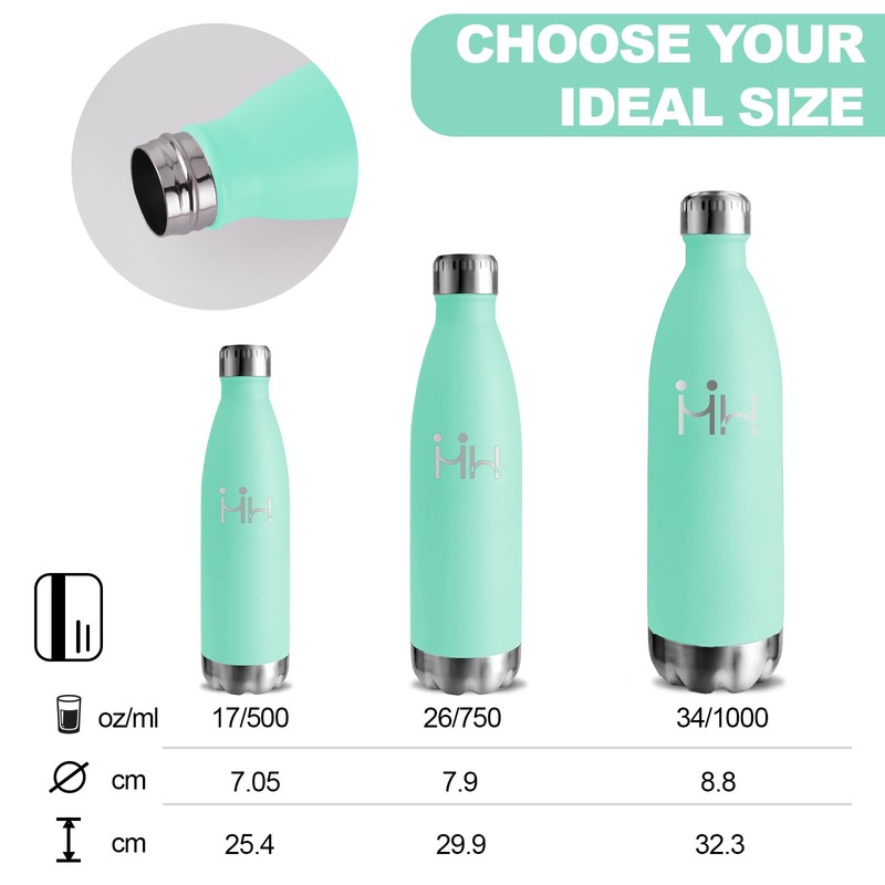 Drinking Bottle 0.5 Litre Stainless Steel Drinking Bottle Leak-Proof 24