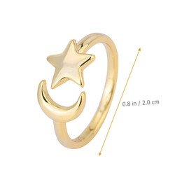 FOMIYES Open Ring Aesthetic Star Moon Ring for Women Statement Jewelry Decoration for Present for Birthdays Festivals and Special Occasions