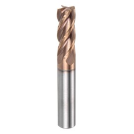uxcell Carbide Square End Mill, 3/8" Diameter TiAlN Coated 4 Flutes Milling Bit Cutter, for Hardened Steel Stainless Steel Alloy Metal, 3/8" Shank 1" Cut Length 2-1/2" Long HRC50