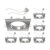 ledscom.de 6 pcs. recessed Ceiling Frame RIR recessed Frame Chrome