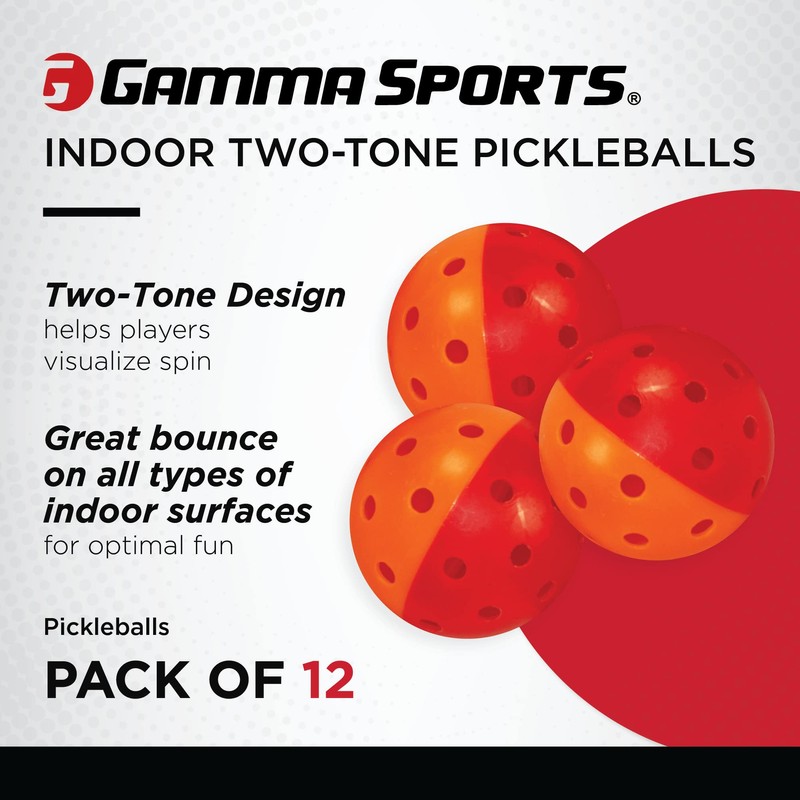 GAMMA Two Tone Recreation Training Outdoor Pickleball 12/Pk