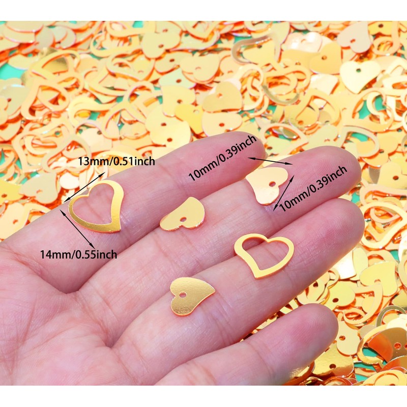 ONLYKXY 1200Pcs Love Heart Shaped Confetti, Table Wedding Decoration, Glitter