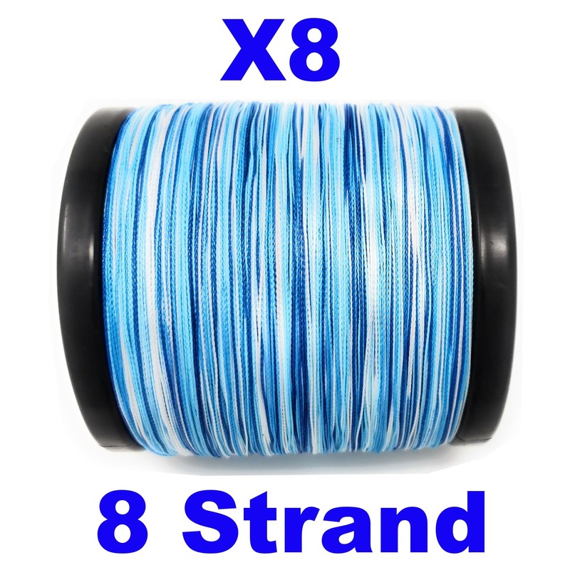 Reaction Tackle Braided Fishing Line - 8 Strand Blue Camo