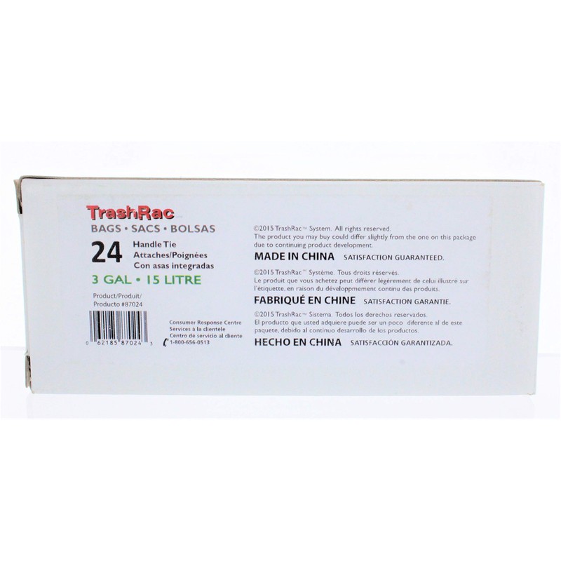 Trashrac 3 gal. Trash Bags Handle Tie 24 pk