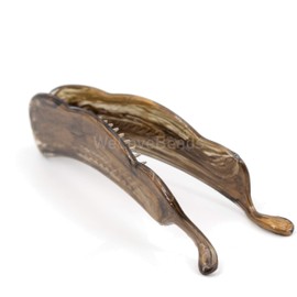 Banana Clip Small XL from 23 mm in Cocoa Brown with Gold - Made in Germany - Pack of 1 WeLoveBeads