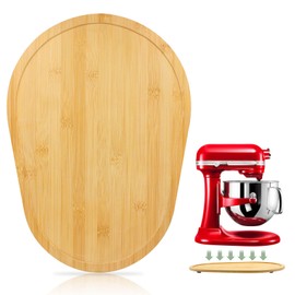 Mixer Slider Compatible with 5.5-8 QT Kitchen Aid Stand Mixers, Kitchen Countertop Storage Mover Sliding Caddy Mixer Slider Mat for Kitchen Aid Stand Mixer Accessories Attachment (Bamboo - Natura)