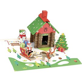 Jeujura JEA8228 8228 - Santa Claus House - 50 Pieces Wooden Building Game, Santa House, S