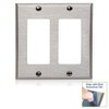 Leviton 2-Gang Decora/GFCI Device Decora Wallplate, Device Mount, 84409-40, Stainless