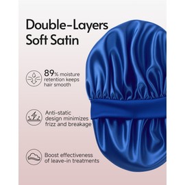 3 Pcs Silk Bonnets for Sleeping Satin Bonnet Double Layer Hair Bonnets for Women Sleep Bonnet for Curly Hair