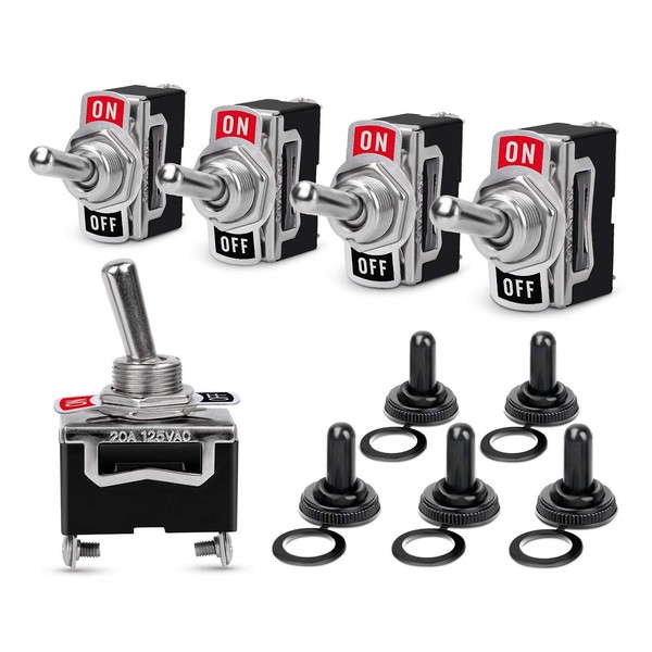 SONASH 5PACK of Toggle Switch 2 Pin ON Off SPST