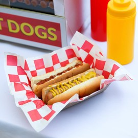 Bagcraft Grease-Resistant Paper Wraps and Liners, 12 X 12, Red Check, 1,000/box, 5 Boxes/Carton