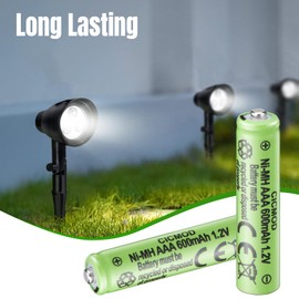 CICMOD AAA Rechargeable Batteries 1.2V Ni-MH 600mAh Triple A Battery for Outdoor Garden Solar Lights 8 Pack