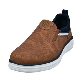 Buggati Men's Comfortable Lace-Up Memory Foam Elegant Casual Easy Fit Trainers Made of Interchangeable Insoles, Cognac, 41 EU