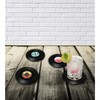 makio Coaster Set of 4 Round Wooden Coasters in Black