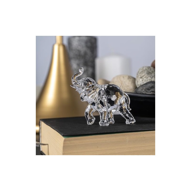 Ideen mit Herz Crystal elephant, decorative figure, collectible figure, faceted,