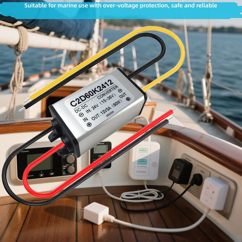 Voltage Converter 24 V to 12 V 5 A, DC