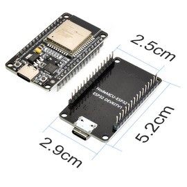 ESP32 DOIT DEVKIT ESP-WROOM-32 Development Board, USB Type-C, WLAN WiFi + Bluetooth Dual Core Microcontroller for Arduino IDE, Silicon CP2102 USB Bridge, 2PCS (30 PINS)