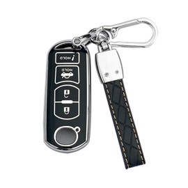 ShuDay Key Fob Case Cover Compatible With Mazda 3/6/8 Atenza Miata Mx-5 Cx-3 Cx-5 Cx-7 Cx-9 Rx-8 Accessories (Black)