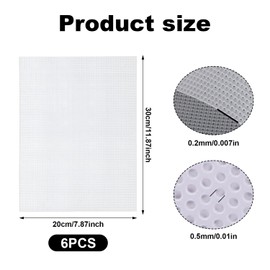 6 Sheets Fursuit Eyes Mesh for Mask, 11.81x7.87in Waterproof PVC Eye Plastic Mesh Fabric Buckram Sheet for Therian Cosplay Props Fursuits Accessories (White)