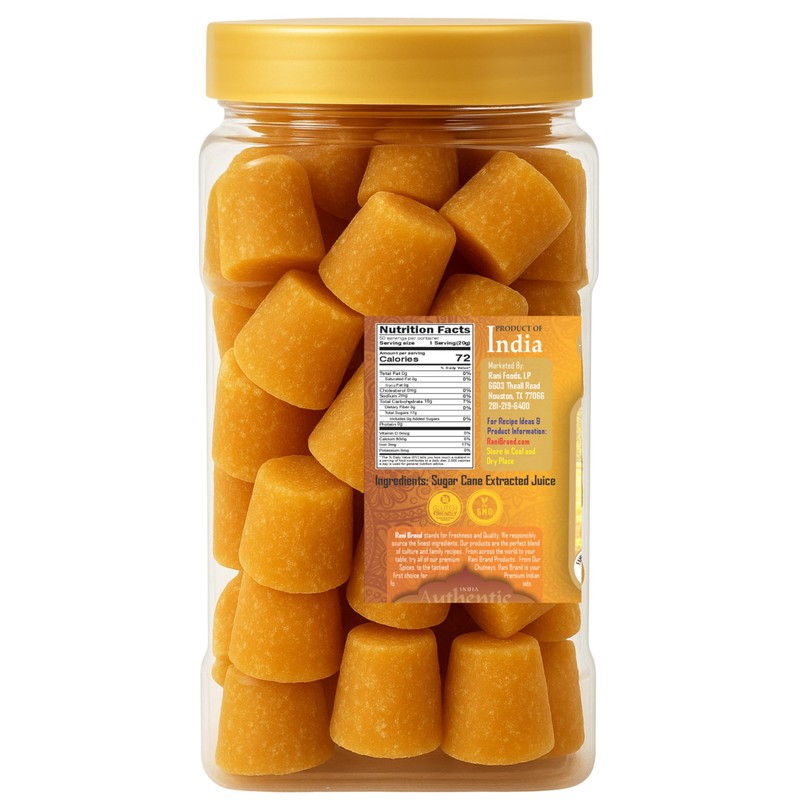 Rani Kolhapuri Jaggery Cubes (Unrefined Cane Sugar) 35oz (2.2bs) 1kg