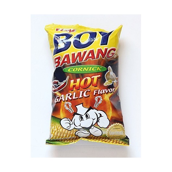 Boy Bawang Cornick Hot Garlic Flavor, 3.54 oz (Pack of 6) by Boy Bawang