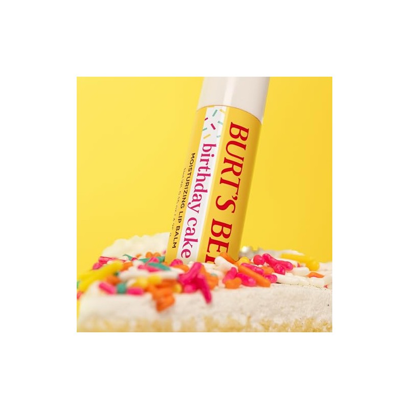 Burt's Bees Bálsamo labial de pastel de cumpleaños, sin tinte,
