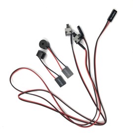 FainWan Motherboard Buzzer and Re-Starting Switch Cable Set 2PCS Beep Alarm Buzzers with 2 Pin Plugs and 2pcs 50cm PC Power Button ATX Desktop Computer Case Motherboard On/Off/Reset Power Cord(4Pack)