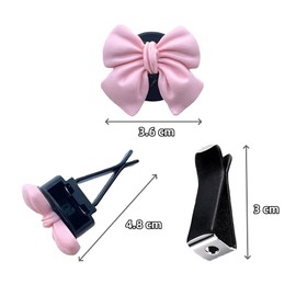 Decorative Car Bow Accessories Set, 6 Pieces, Interior Aesthetic Decor for Women (Yellow)