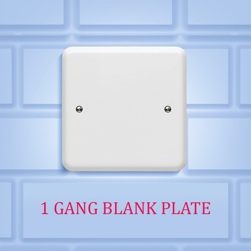 1 Gang Blank Plate, Single Gang Electrical Blanking Plate White,