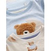NEXT Snuggle 3 Pack 100% Cotton Pyjamas, Blue/Ecru Baby Bear