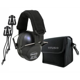 TITUS 2-Series Premium Low Profile Earmuffs, ANSI Rated, High NRR Noise Reduction, Tactical Modular Webbed Headband PPE