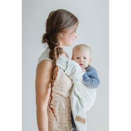 Shabany Ring sling, carrier sling, 100% organic cotton for newborns up to 15 kg including threading instructions -