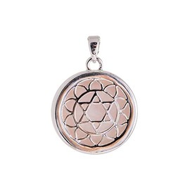 Berk Symbol Jewellery, Heart Chakra Pendant, Zinc alloy silver-plated, Quartz