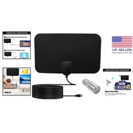 Crystal Clear HD Digital TV Antenna - 360° Reception, Flexible Use Anywhere