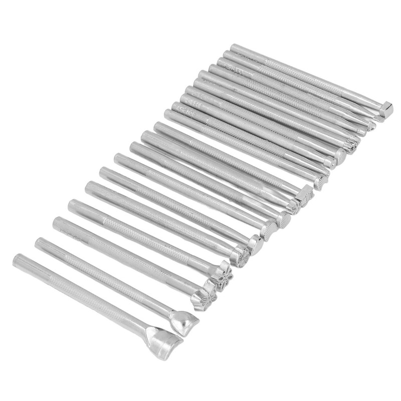 20Pcs Leather Stamping Tools Different Patterns High Hardness Anti Rust