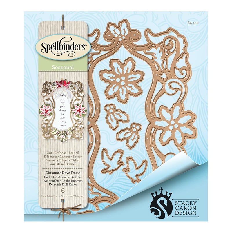 Spellbinders Shapeabilities Christmas Dove Frame Die, Metal, Brown