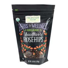Frontier Co-op Organic Seedless Rosehips, 8.29 oz | Dried Rose Hips for Rosehip Tea Organic, Rosehip Powder, Rosehip Oil and More | 8.29 Ounches (235 Grams)