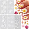5pcs Silicone Nail Molds Flower Nail Mold Plumeria Cherry Blossom