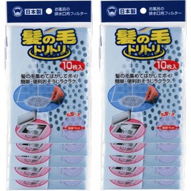 Bonster Bath Drain Filter, Hair Tritori, Set of 10 x 10, Collect, Peel and Stick Type, Easy to Clean, Easy to Clean, Round, Diameter 5.9 inches (15 cm)