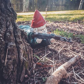 Funny Garden Gnomes Guard Statue, Perfect for Military Lovers and Army Men Gifts, Fairy Garden Figurine Naughty Gnomes Outdoor Yard Lawn Ornament, Garden Decor (D)