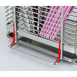 kaileyouxiangongsi 304 Stainless Steel Hanging 2 Compartments Mesh Utensil Drying Rack/Chopsticks/Spoon/Fork/Knife Drainer Basket Flatware Storage Drainer (Square)